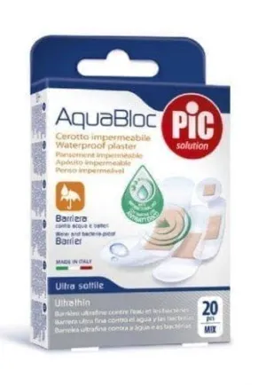 PIC AquaBloc Antibacterial plaster mix, waterproof x 20 pieces