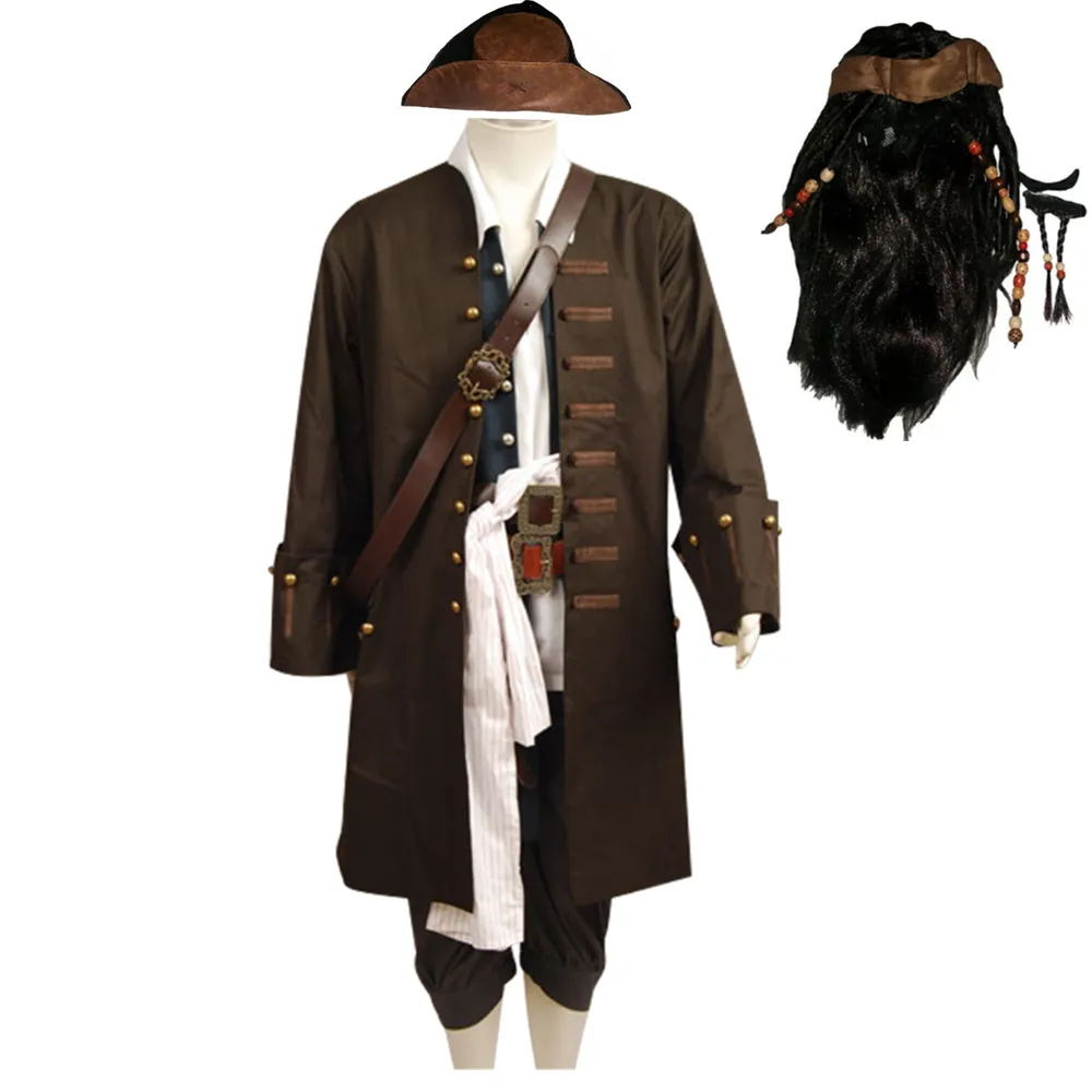 Pirates Brown Outfits Halloween Suit Cosplay Costume