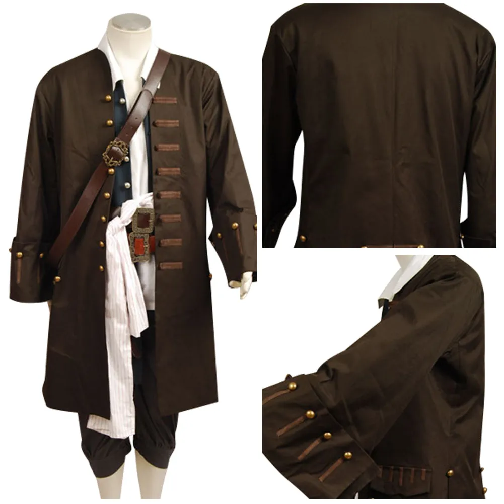 Pirates Brown Outfits Halloween Suit Cosplay Costume