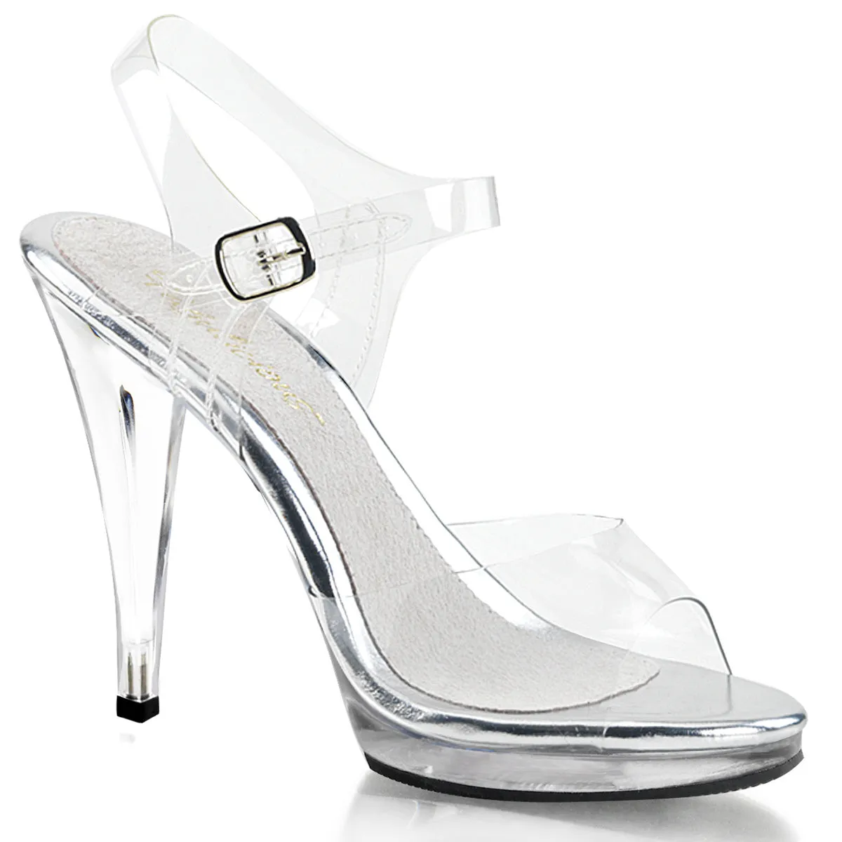 Pleaser Flair-408 Stiletto Heel Ankle Strap Sandal