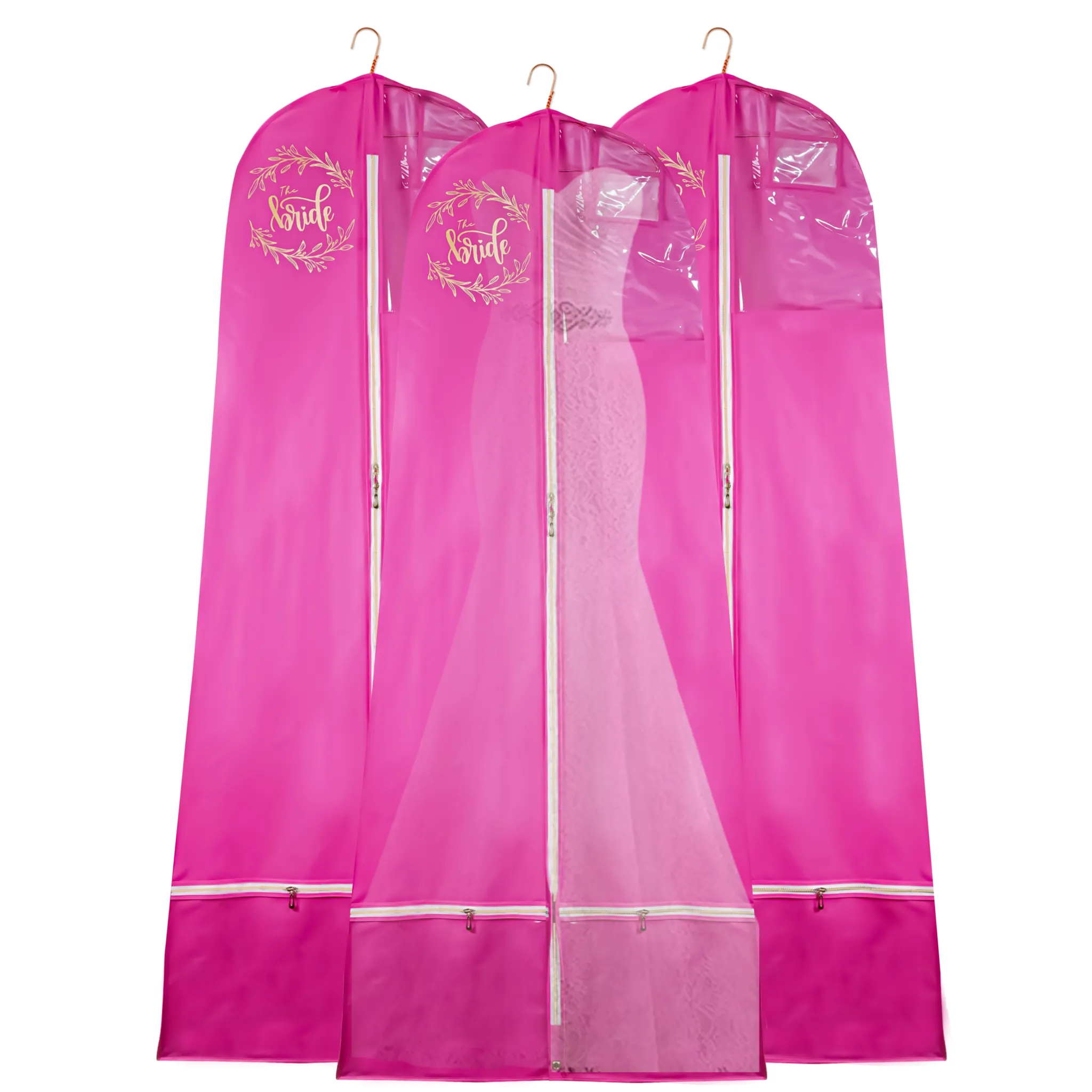 Premium Lehenga Gown Cover 10" Gusset - PINK