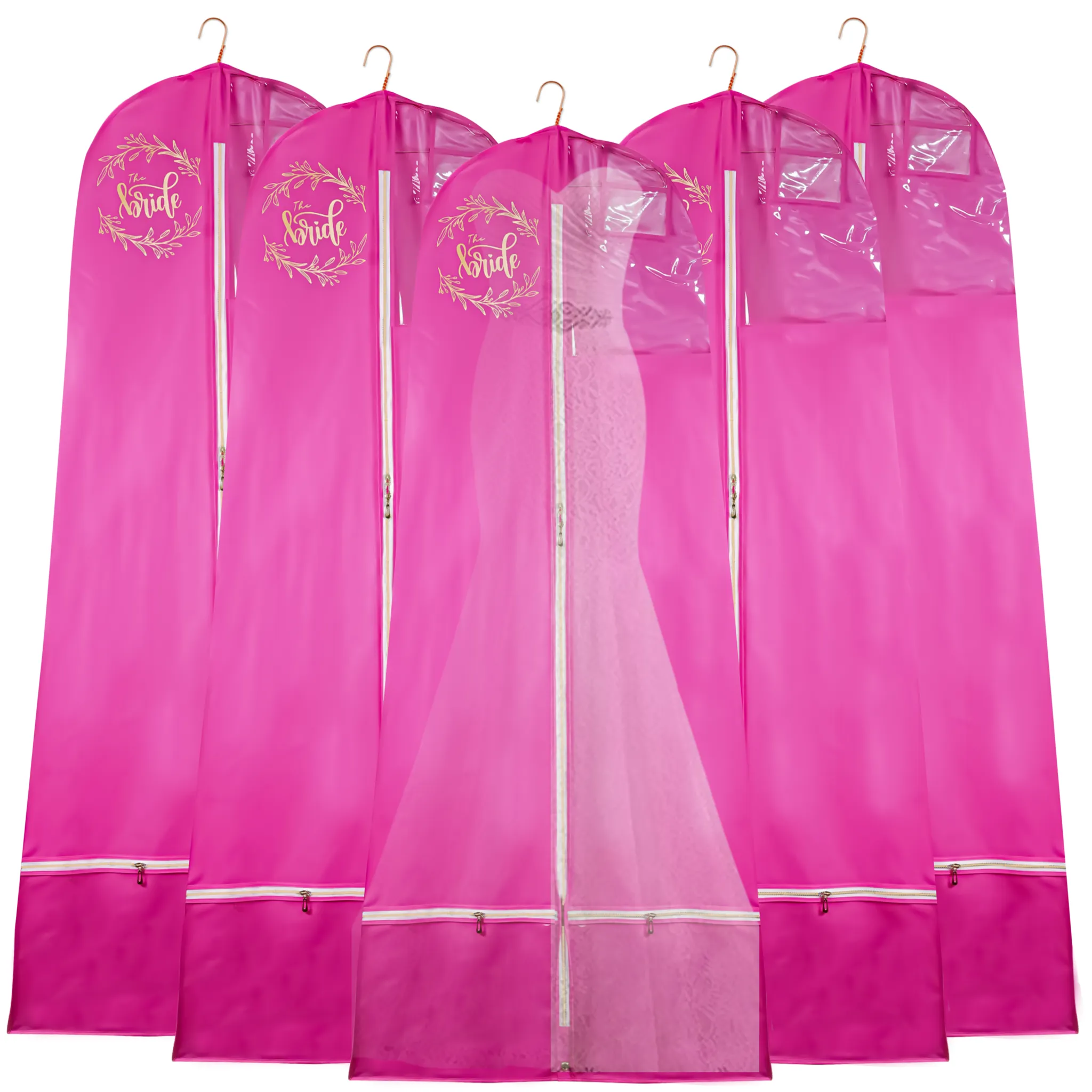 Premium Lehenga Gown Cover 10" Gusset - PINK