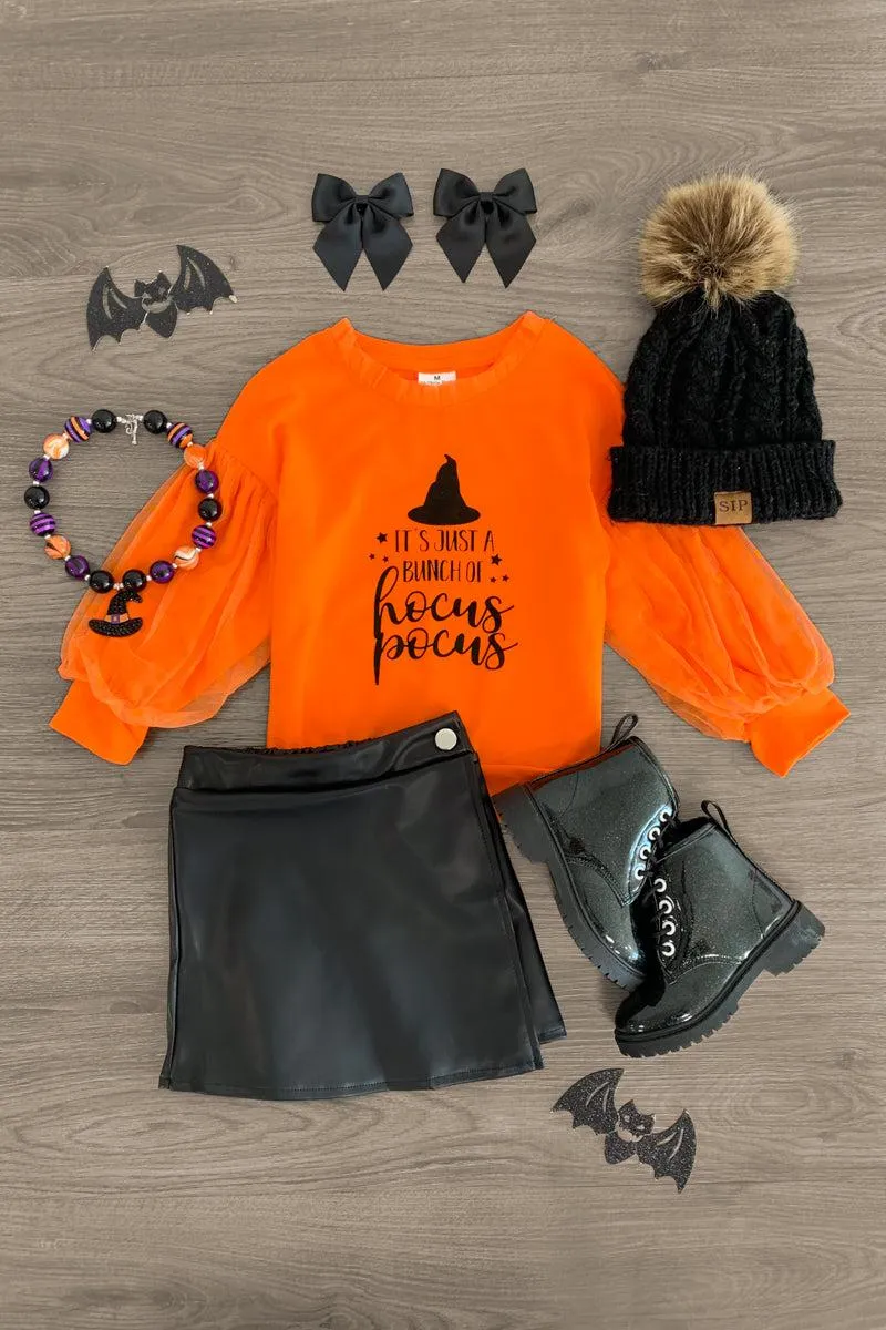 "It's Just A Bunch Of Hocus Pocus" Pleather Skirt Set