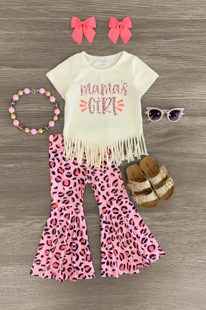 "Mama's Girl" Pink Cheetah Bell Bottom Set