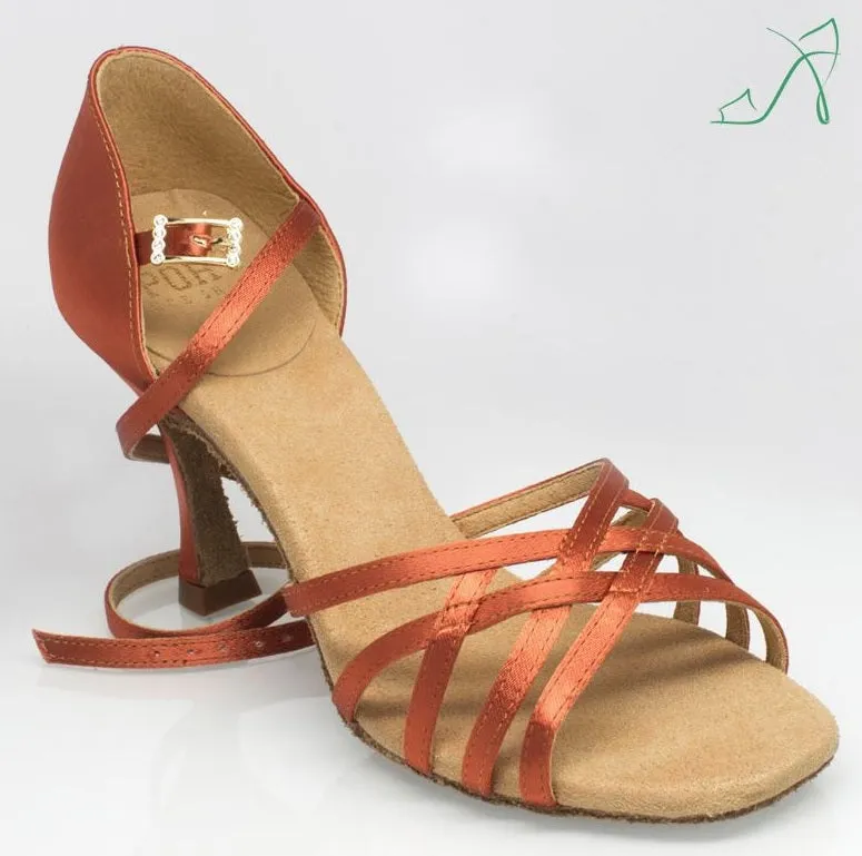 Ray Rose (Art Sport), Kalahari 860, Tan Satin, 3” Flared Heel