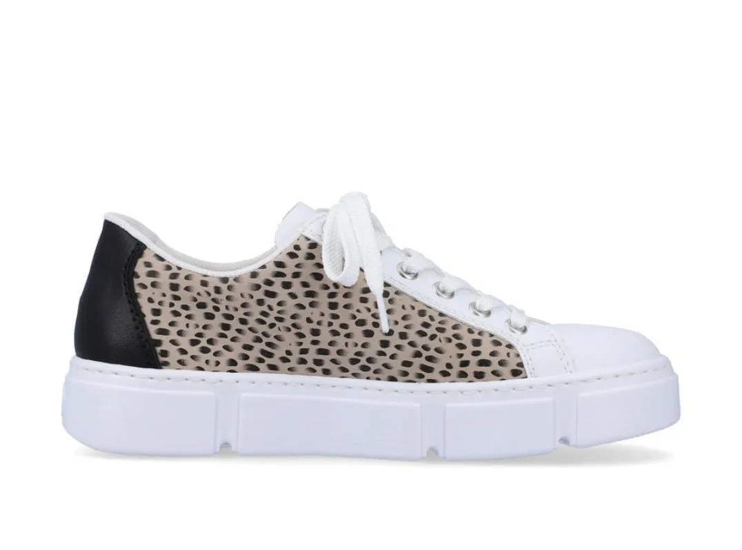 Rieker N5910-90 Alabama Leopard Print Flatform Trainers