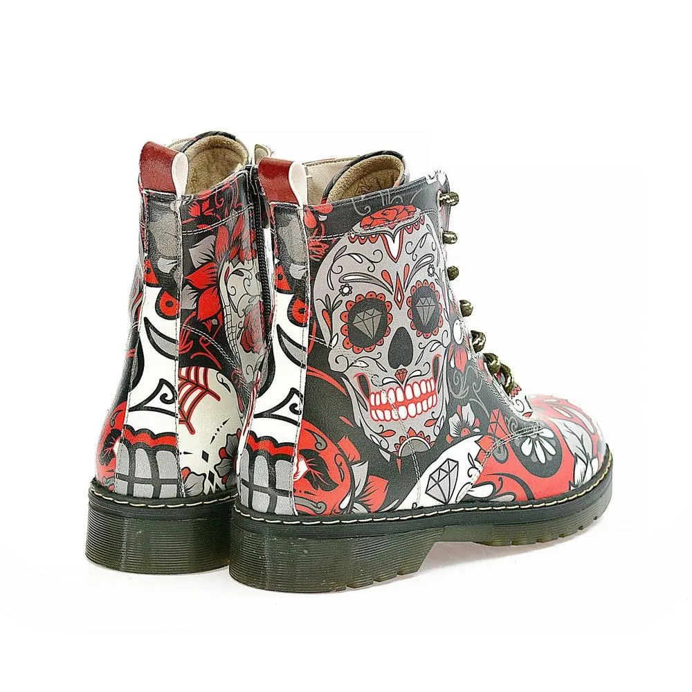 Rose Eyes Skull Long Boots AMAR108