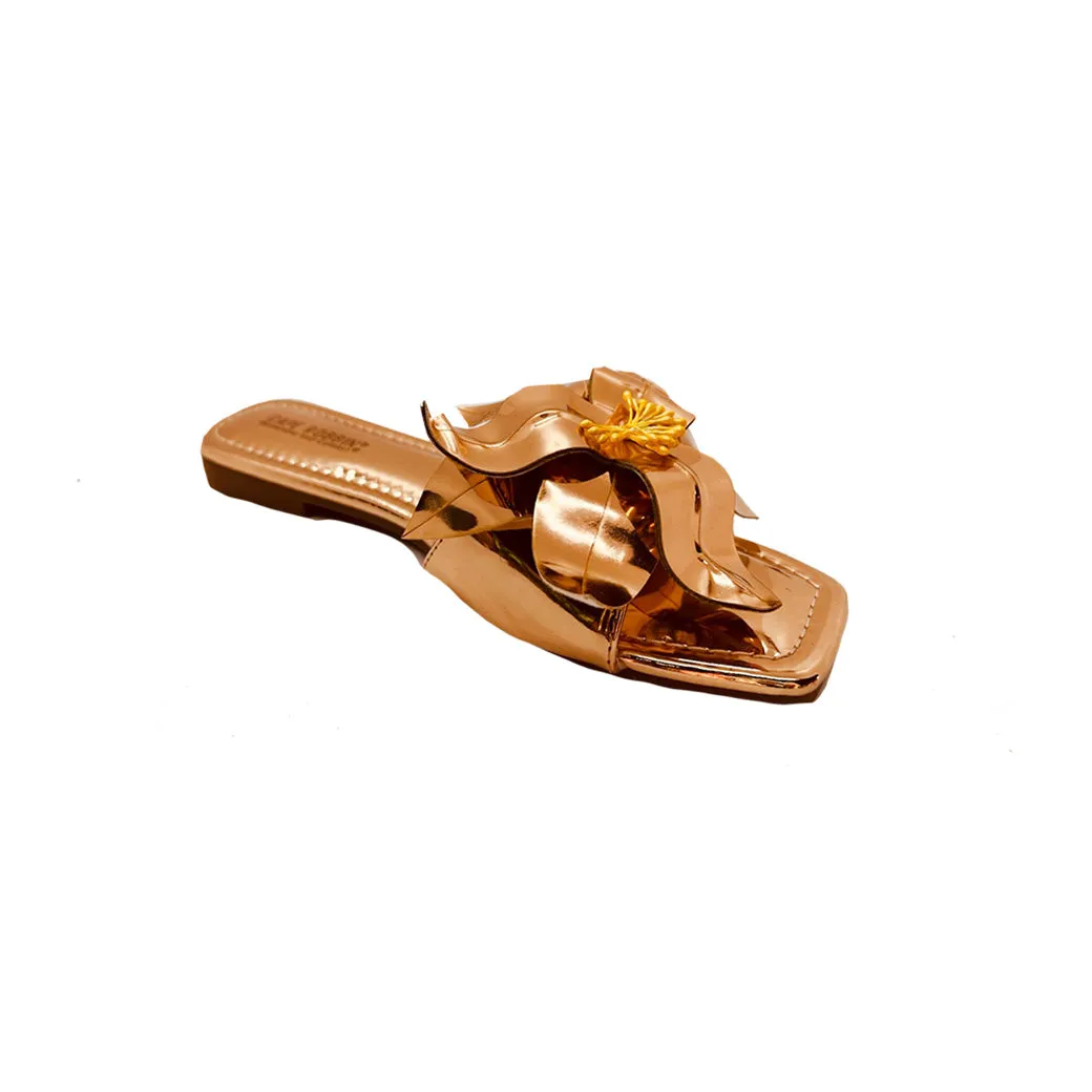 SAMPLE - Les Fleurs Sandals - Rose Gold