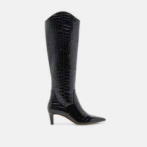 SHILAH BOOTS NOIR EMBOSSED LEATHER