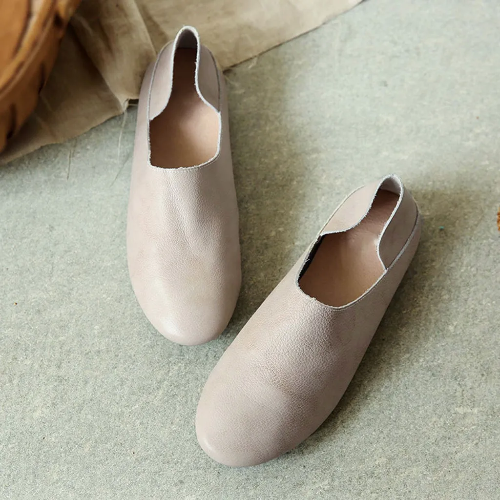 Spring Summer Soft Bottom Leather Flat Women's Shoes | Gift Shoes