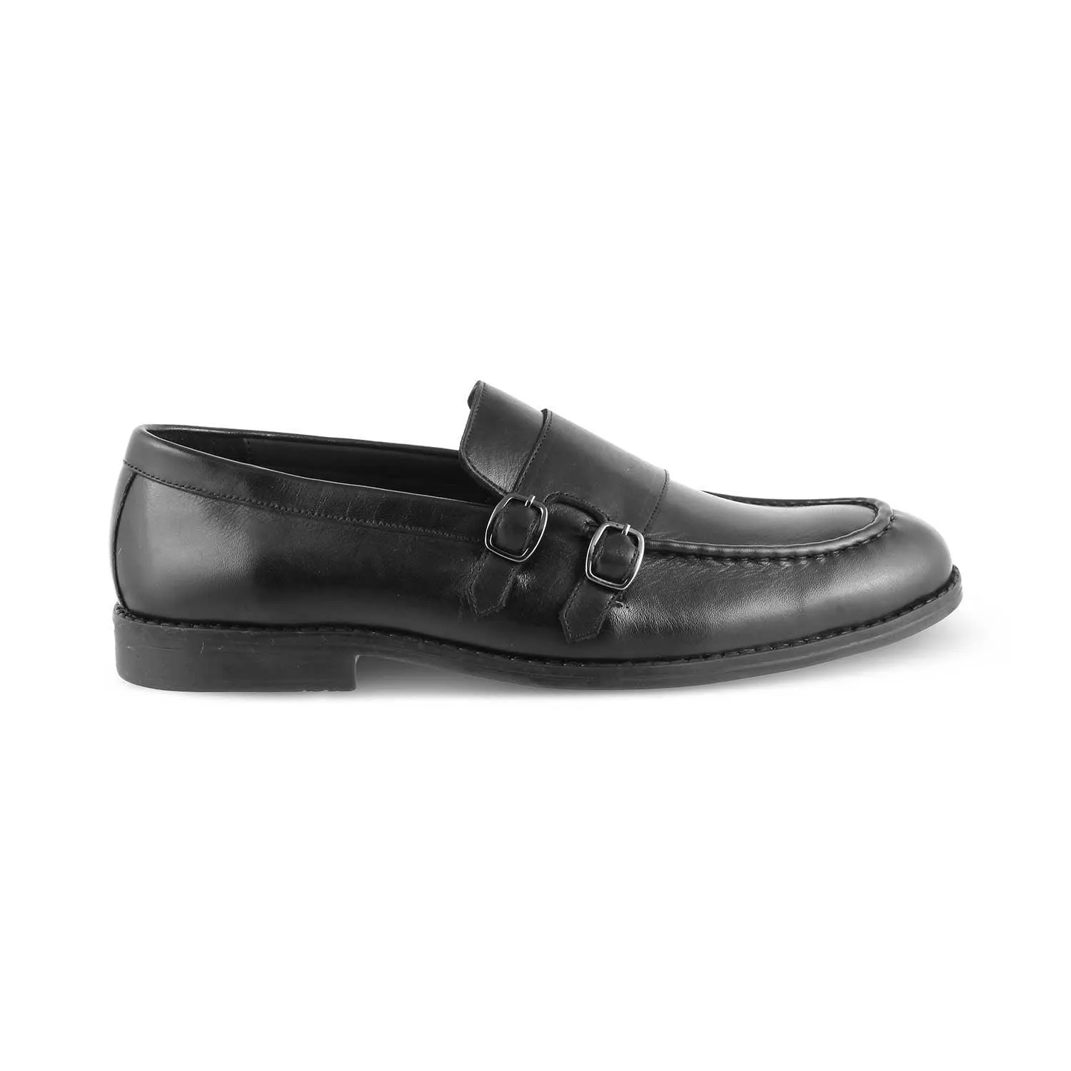 The Bondy Black Men's Double Monk Shoes Tresmode