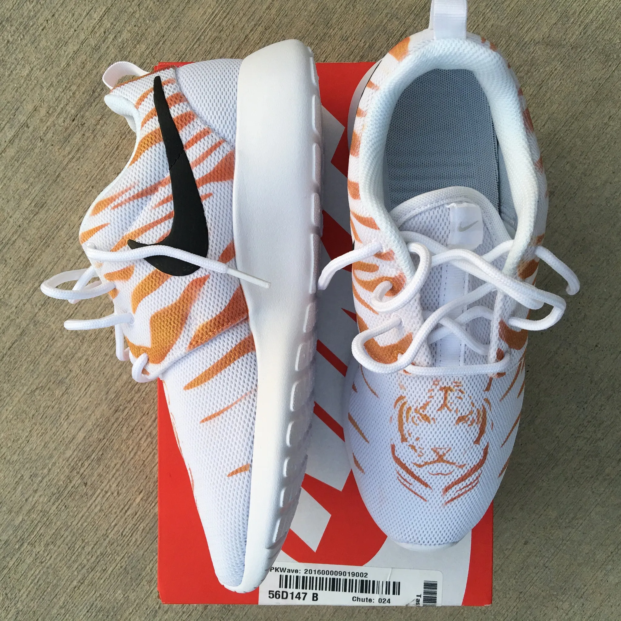 Tiger Stripe Nike Roshe One - Custom Painted Sneakers