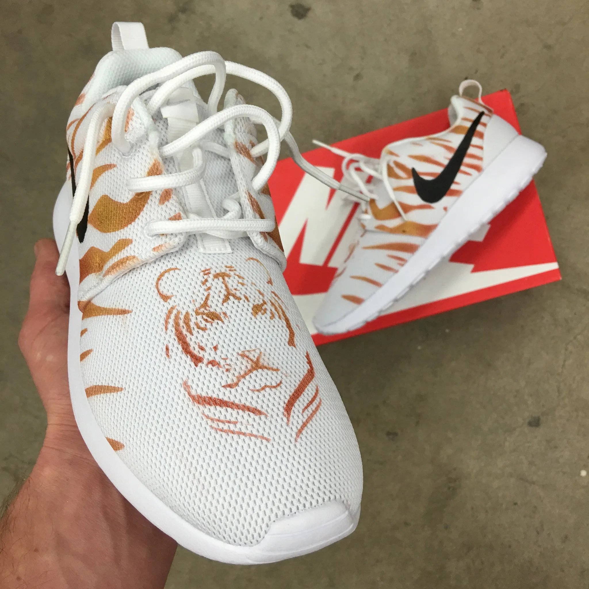 Tiger Stripe Nike Roshe One - Custom Painted Sneakers