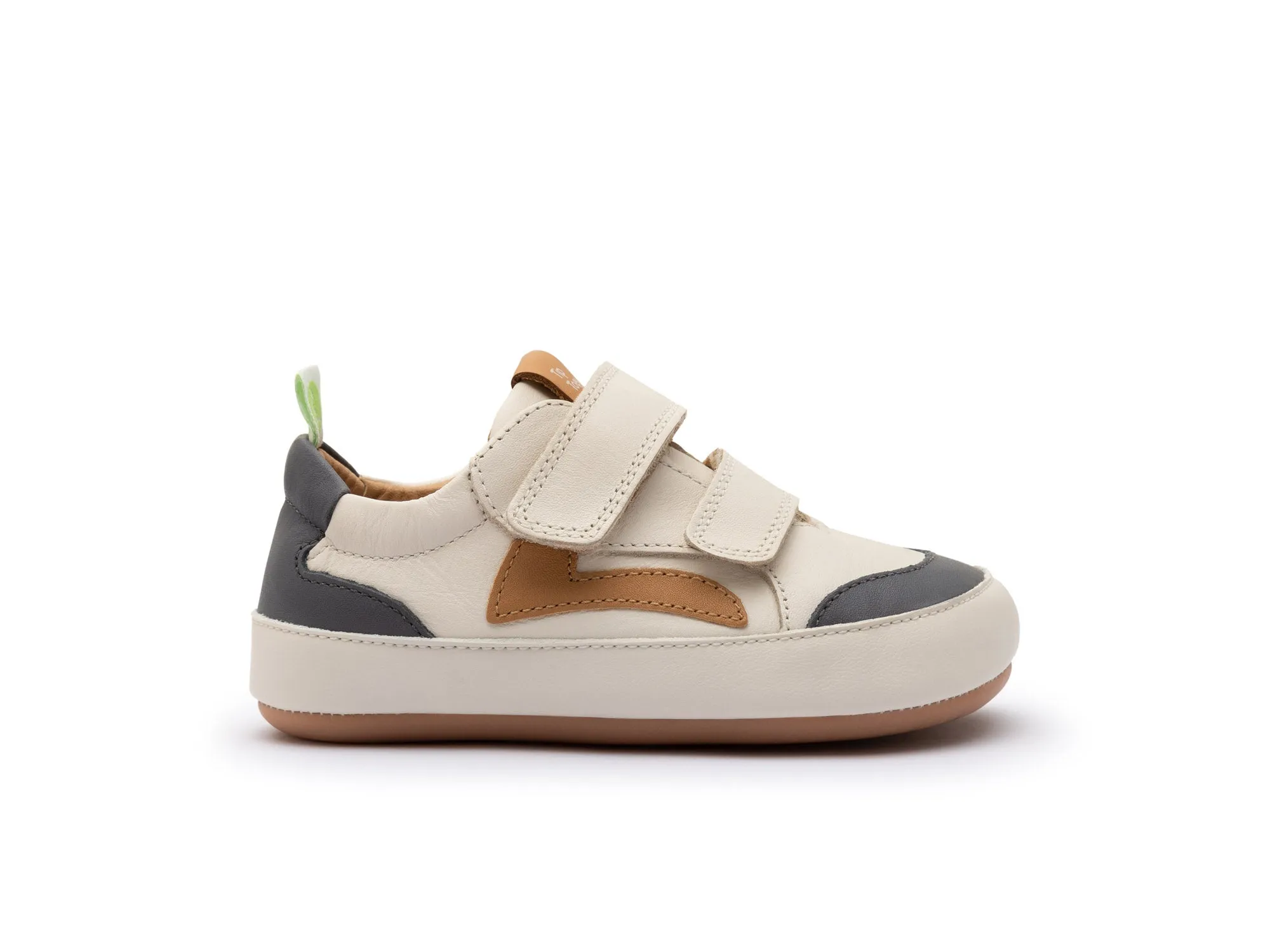 Tip Toey Joey Boy's and Girl's Landy Sneakers - Tapioca / Slate Blue / Hay