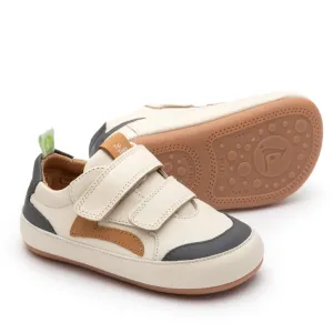 Tip Toey Joey Boy's and Girl's Landy Sneakers - Tapioca / Slate Blue / Hay