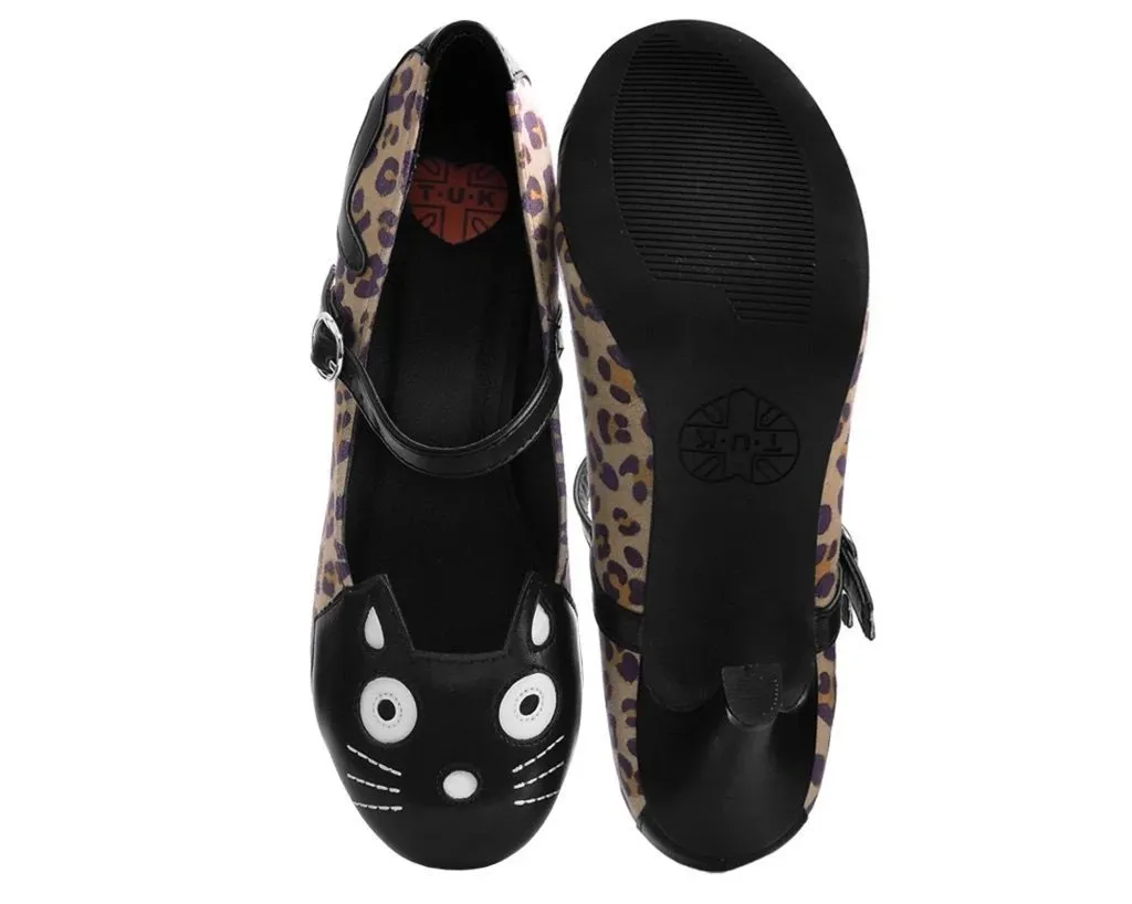 TUK A9444L Leopard Kitty Mary Jane Heel