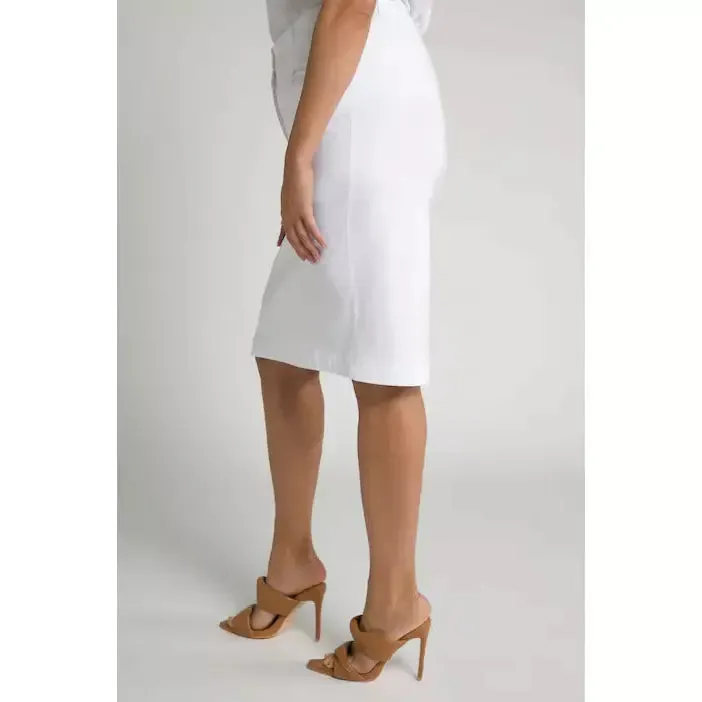 Ulla Popken Stretch Skirt in White