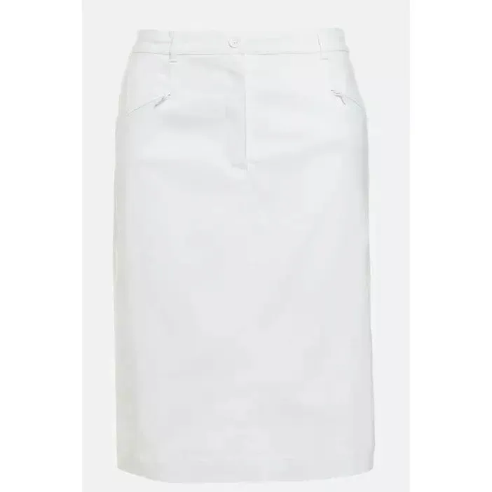 Ulla Popken Stretch Skirt in White