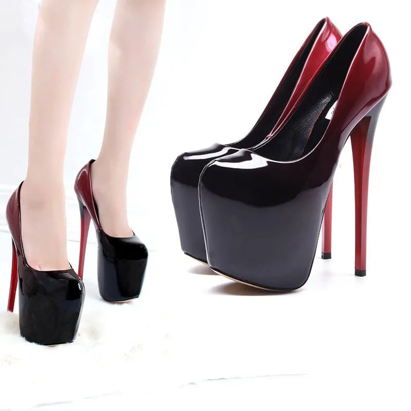 Ultra High Stiletto Drag Shoes in Super Large Sizes with Gradient Color