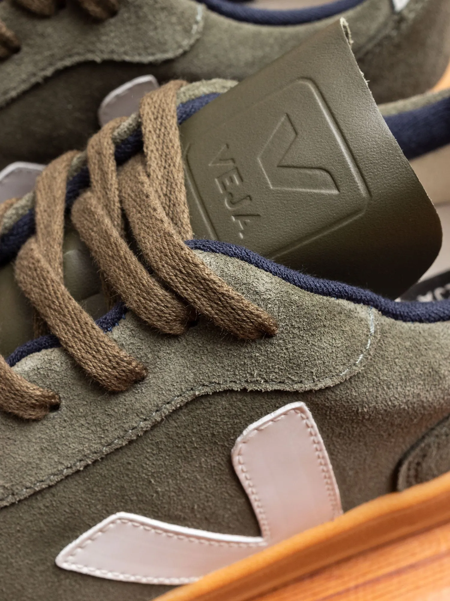 V-10 Gum Sole Sneaker in Mud Suede