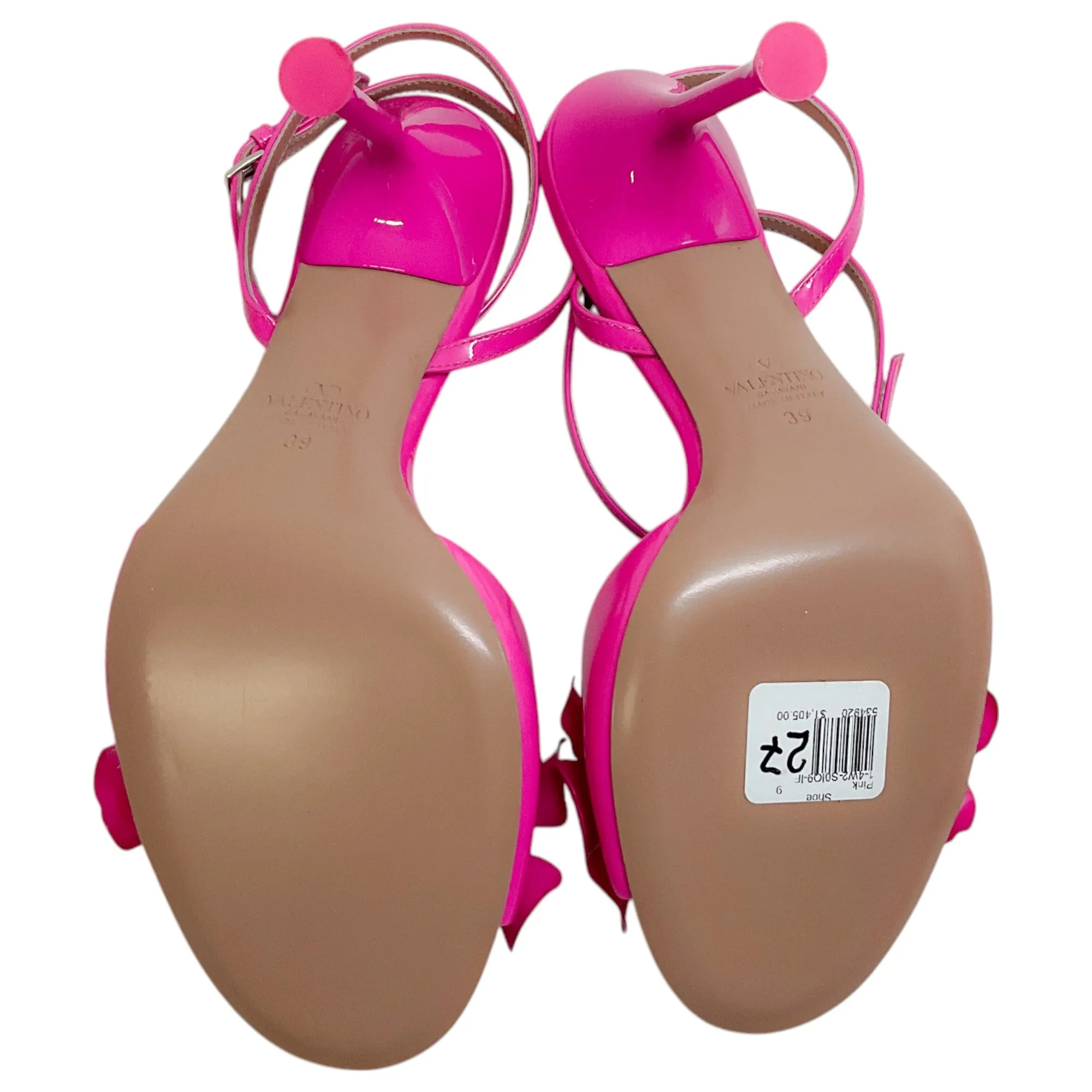 Valentino Pink Patent Archive Wild Flower Leather Sandals