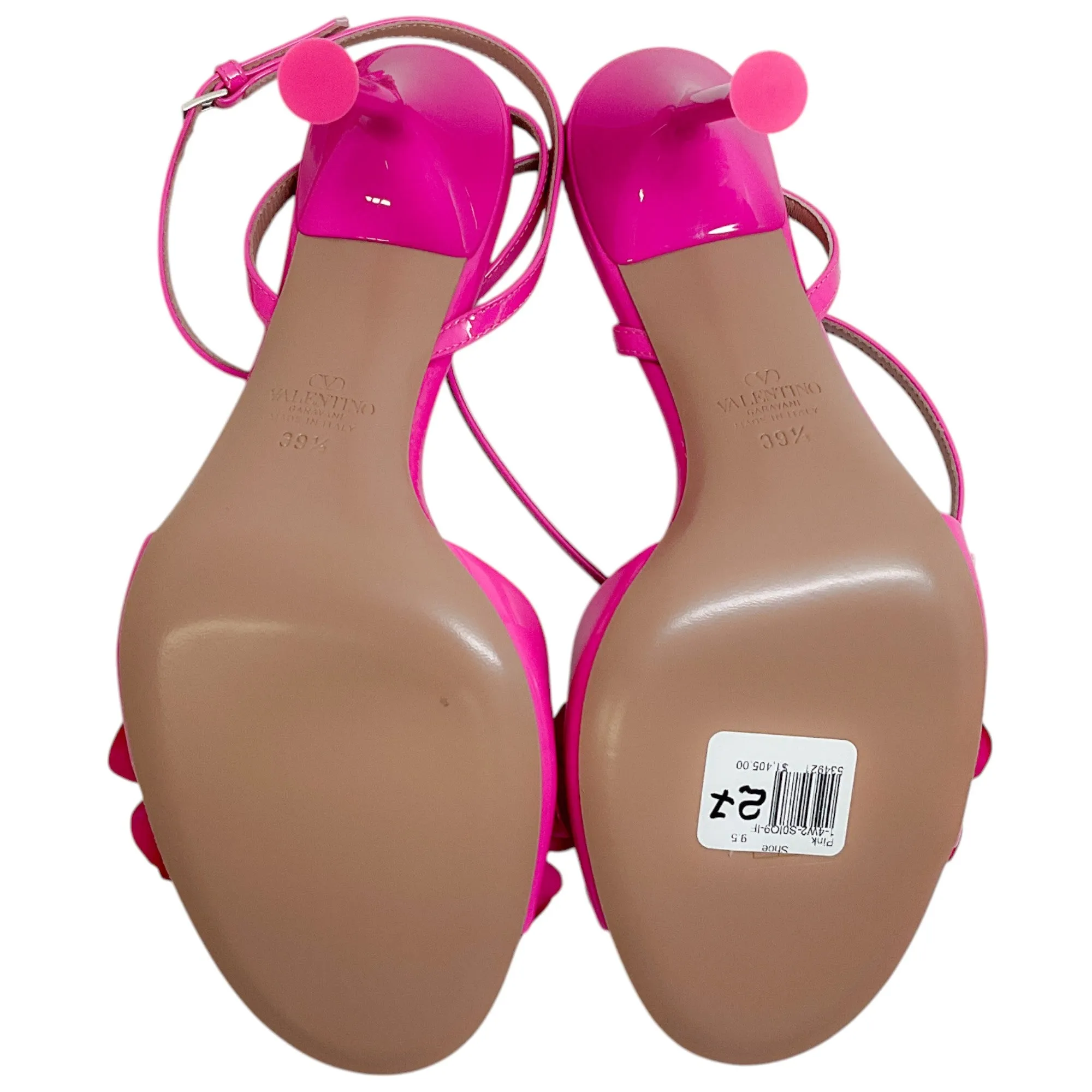 Valentino Pink Patent Archive Wild Flower Leather Sandals