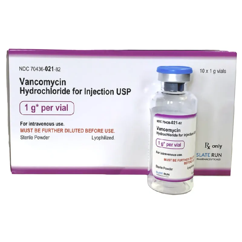 Vancomycin Hydrochloride Injection 1 gram Vial, Preservative Free (RX)