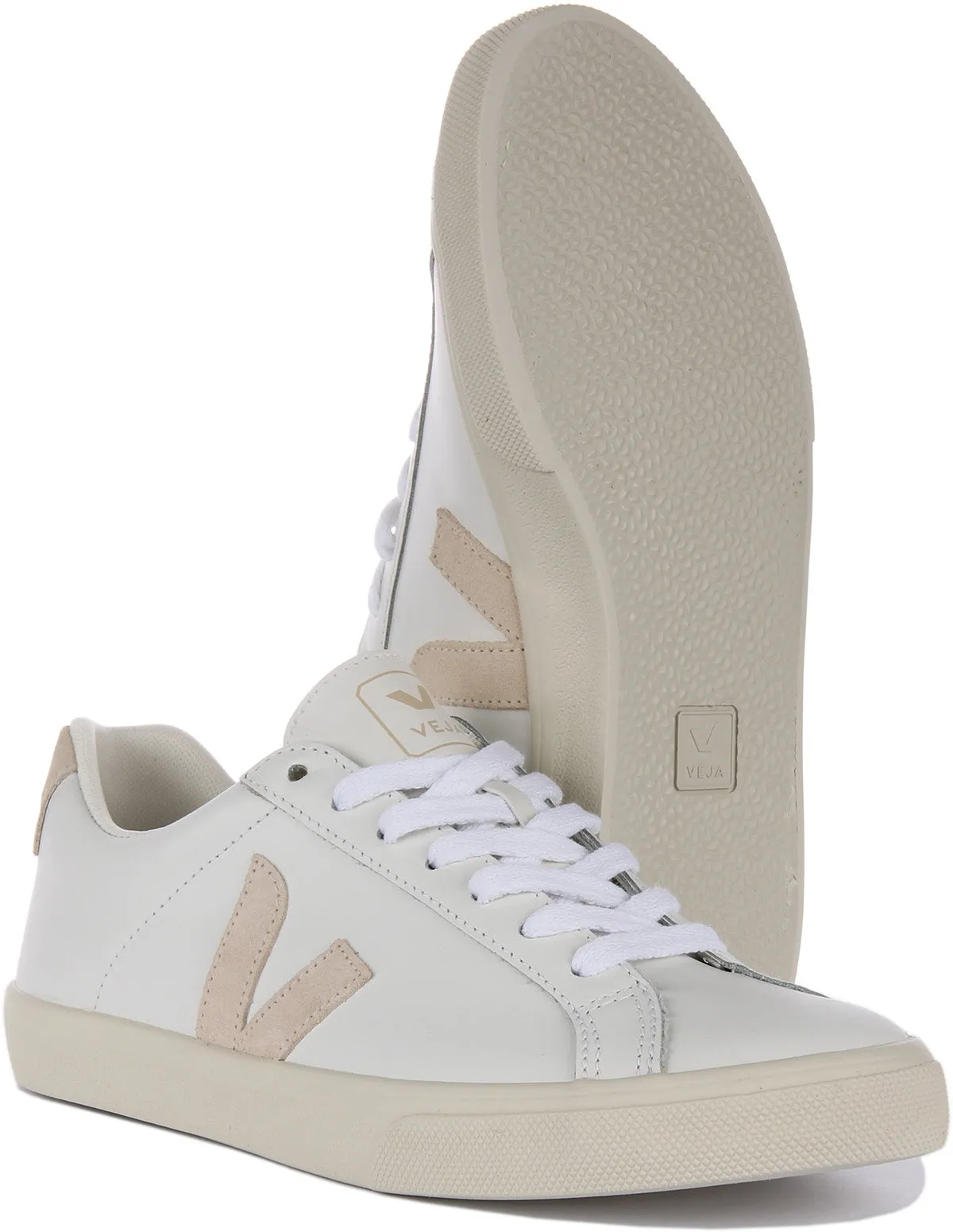 Veja Esplar Logo In White Beige For Men