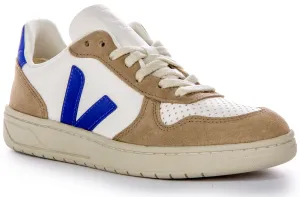 Veja V 10 Chromefree In White Navy For Men