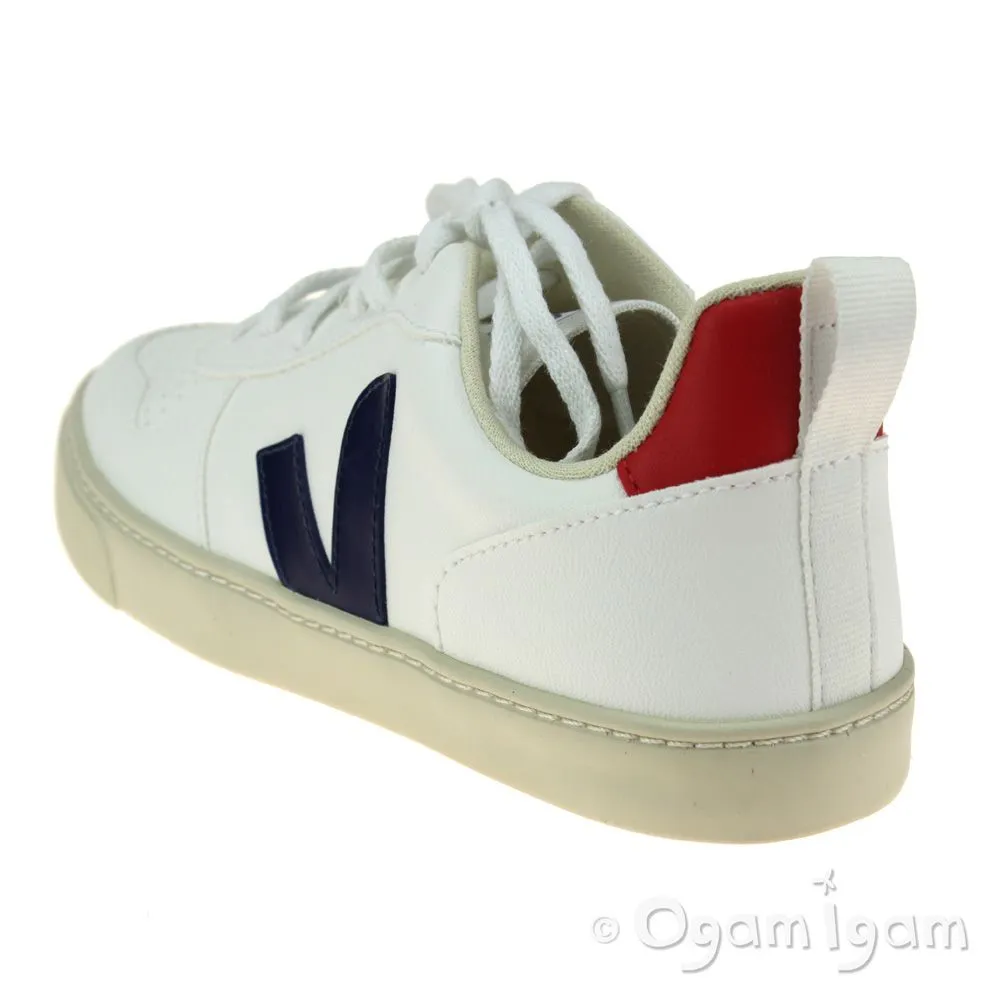 Veja V-10 Lace Boys White Cobalt Pekin Shoe