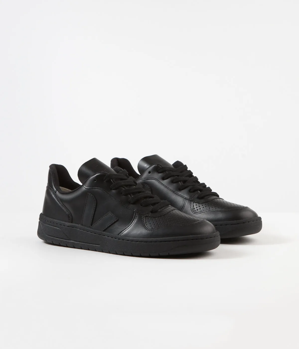 Veja V-10 Leather Shoes - Full Black