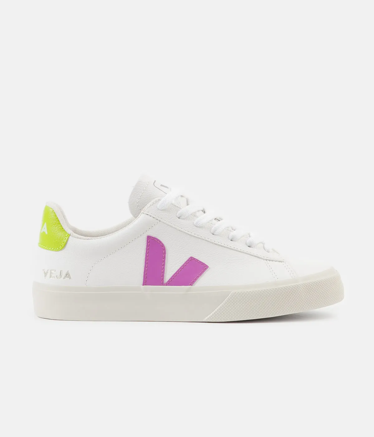 Veja Womens Campo Easy Shoes - Extra White / Ultraviolet / Jaune Fluo