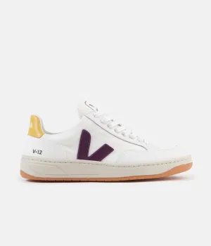 Veja Womens V-12 B-Mesh Shoes - White / Berry / Gold / Yellow