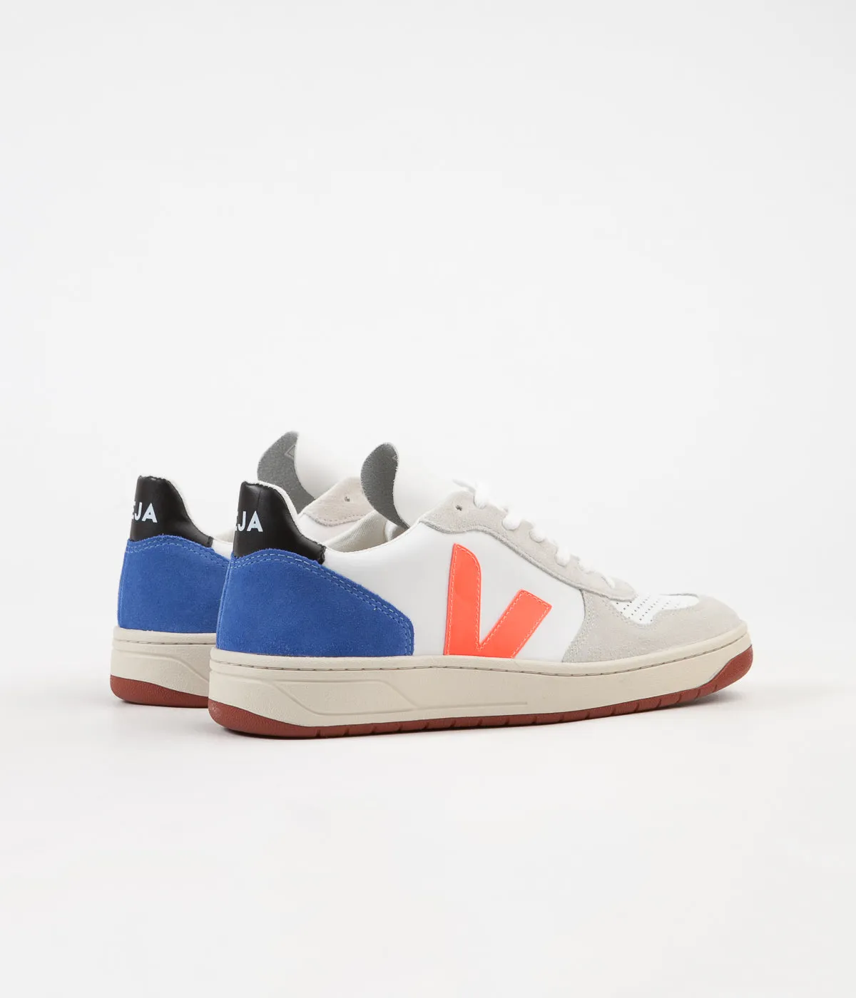 Veja x Bellerose V-10 Bastille Leather Shoes - White / Pink