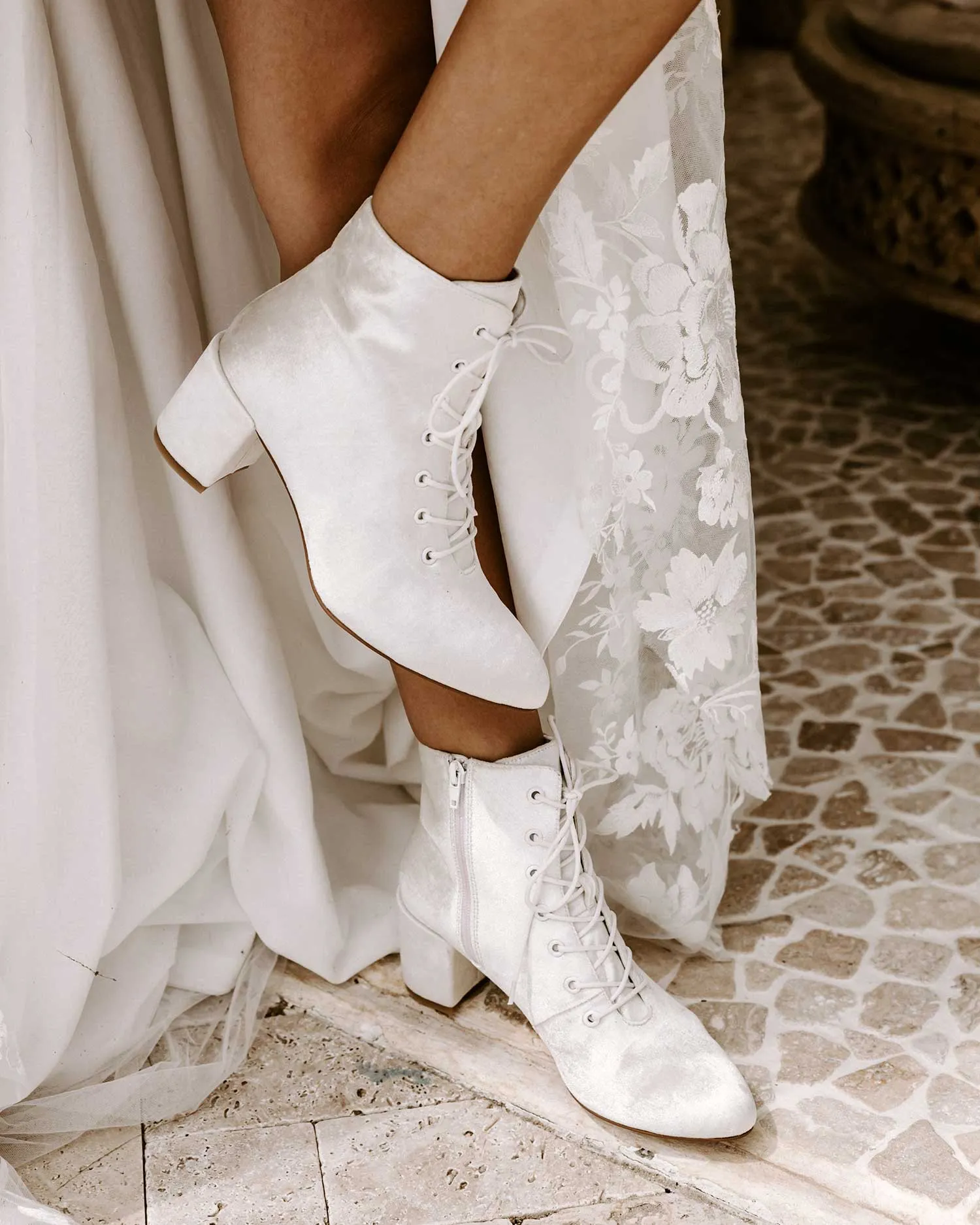 VOW - VELVET BRIDAL ANKLE BOOTIES