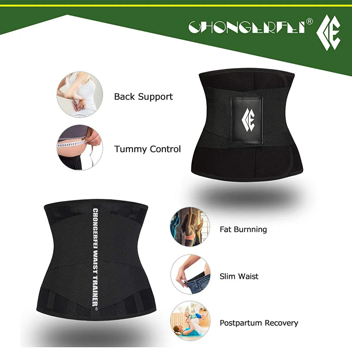 Waist Trainer Women - Waist Cincher Trimmer - Slimming Body Shaper Belt - Sport Girdle Belt