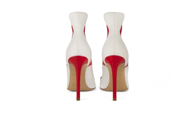 Wave Milk White Ruby Red Nappa Leather Pumps