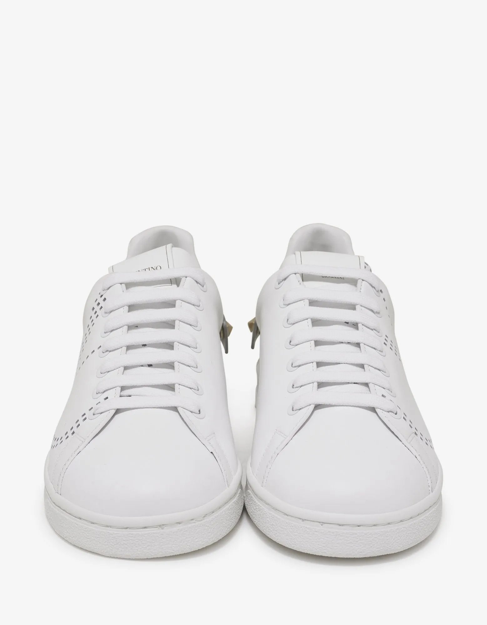 White Go Logo Tennis Trainers