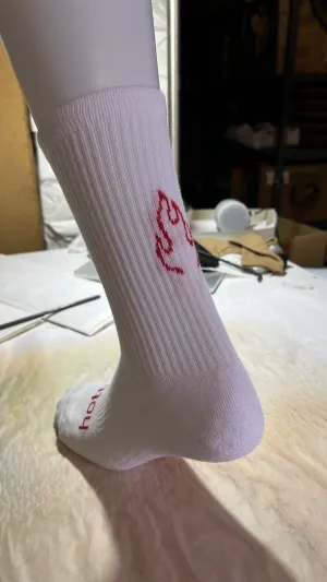 White Label Crew Supersport Half Terry Cotton Socks With Knitted Patterns Custom Production Private Label (2nd pattern)