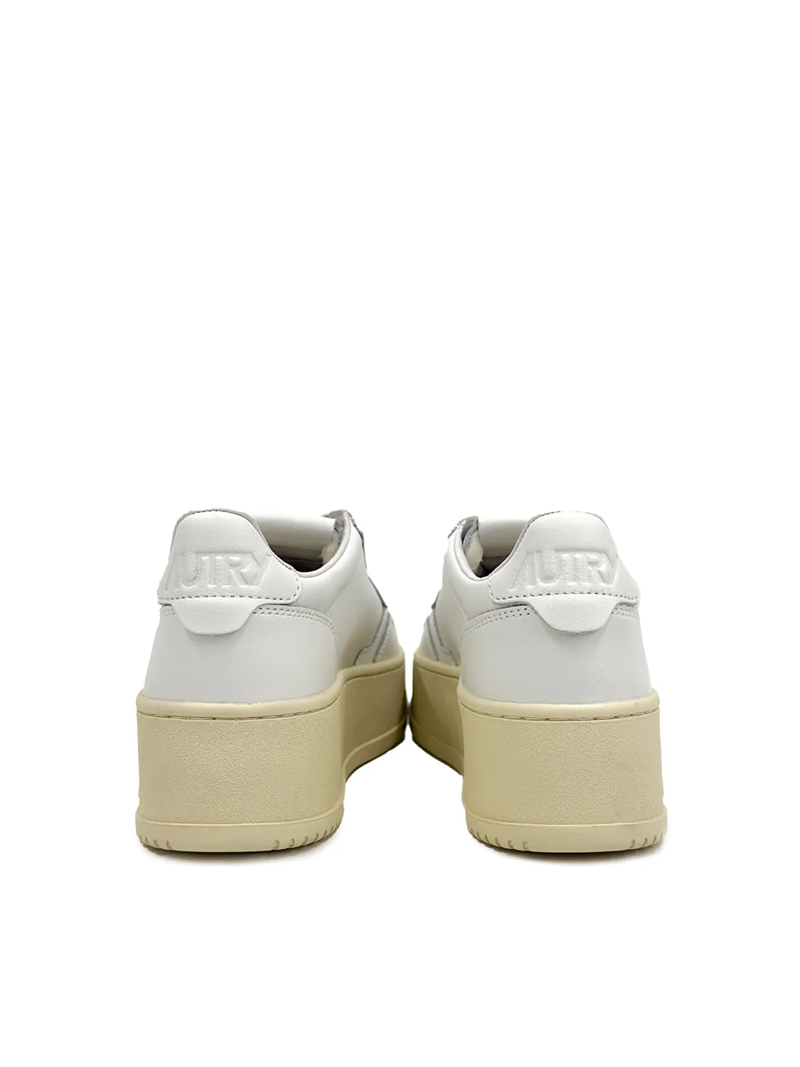 White Plateau Sneakers with Embroidery