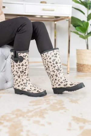 Wild Weather Brown Leopard Rainboots