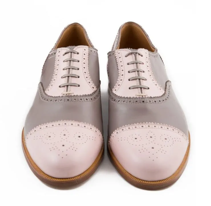 WOMAN OXFORD FULL BROGUE CALF LEATHER HANDMADE