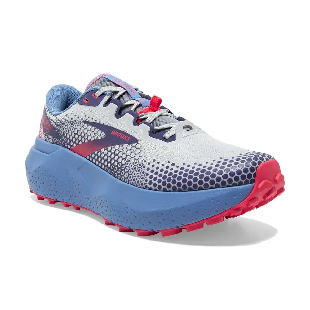 Women's Caldera 6 Trail Running Shoe - Oyster/Blissful Blue/Pink - Regular (B)