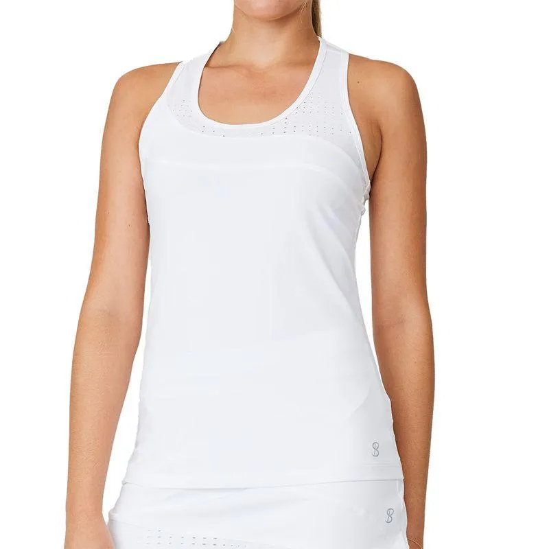 Womens Racerback Tennis Tank White