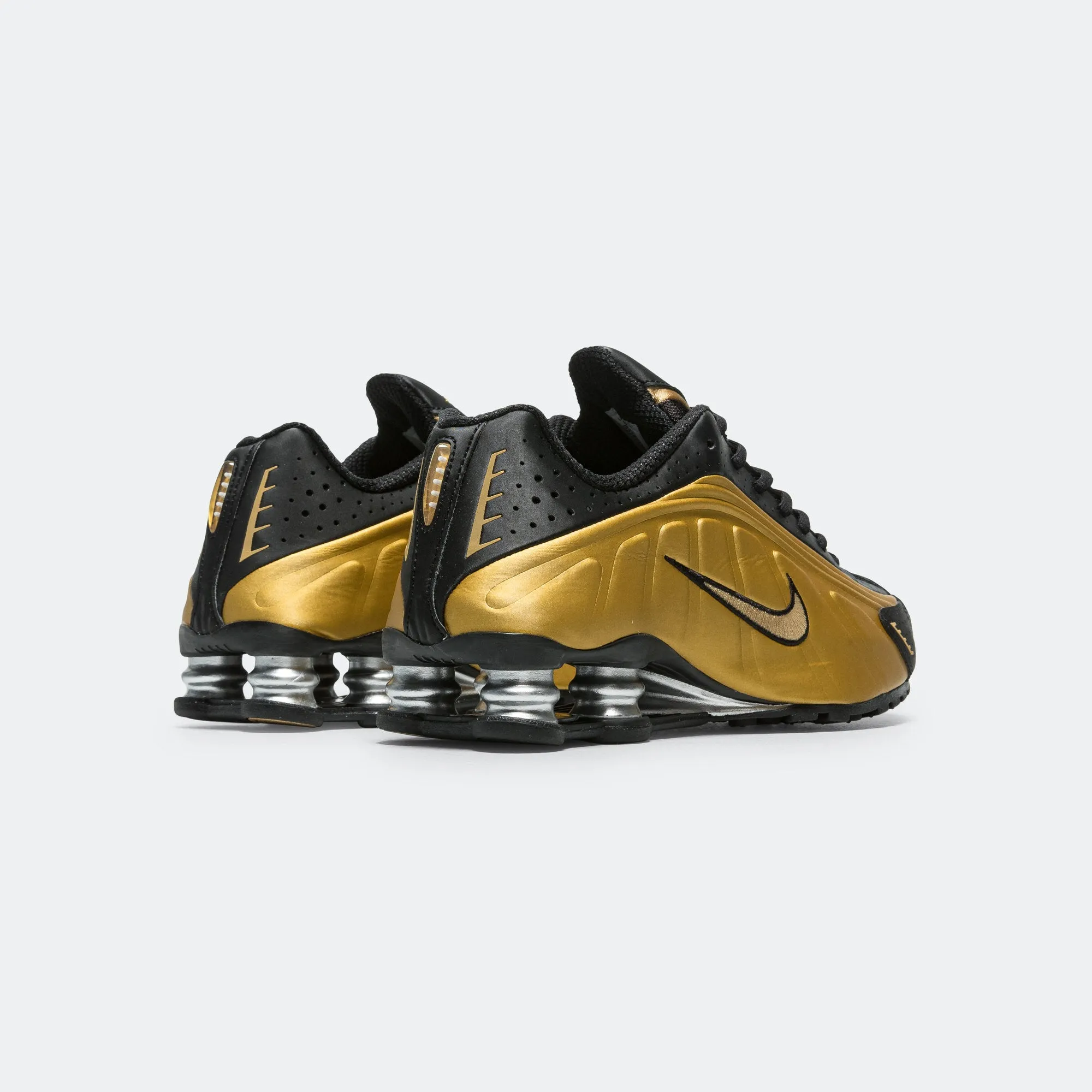 Womens Shox R4 - Black/Metallic Gold-Metallic Silver