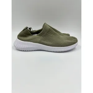 Women's Size 9, Green Knit Slip-on Casual Sneaker with White Sole