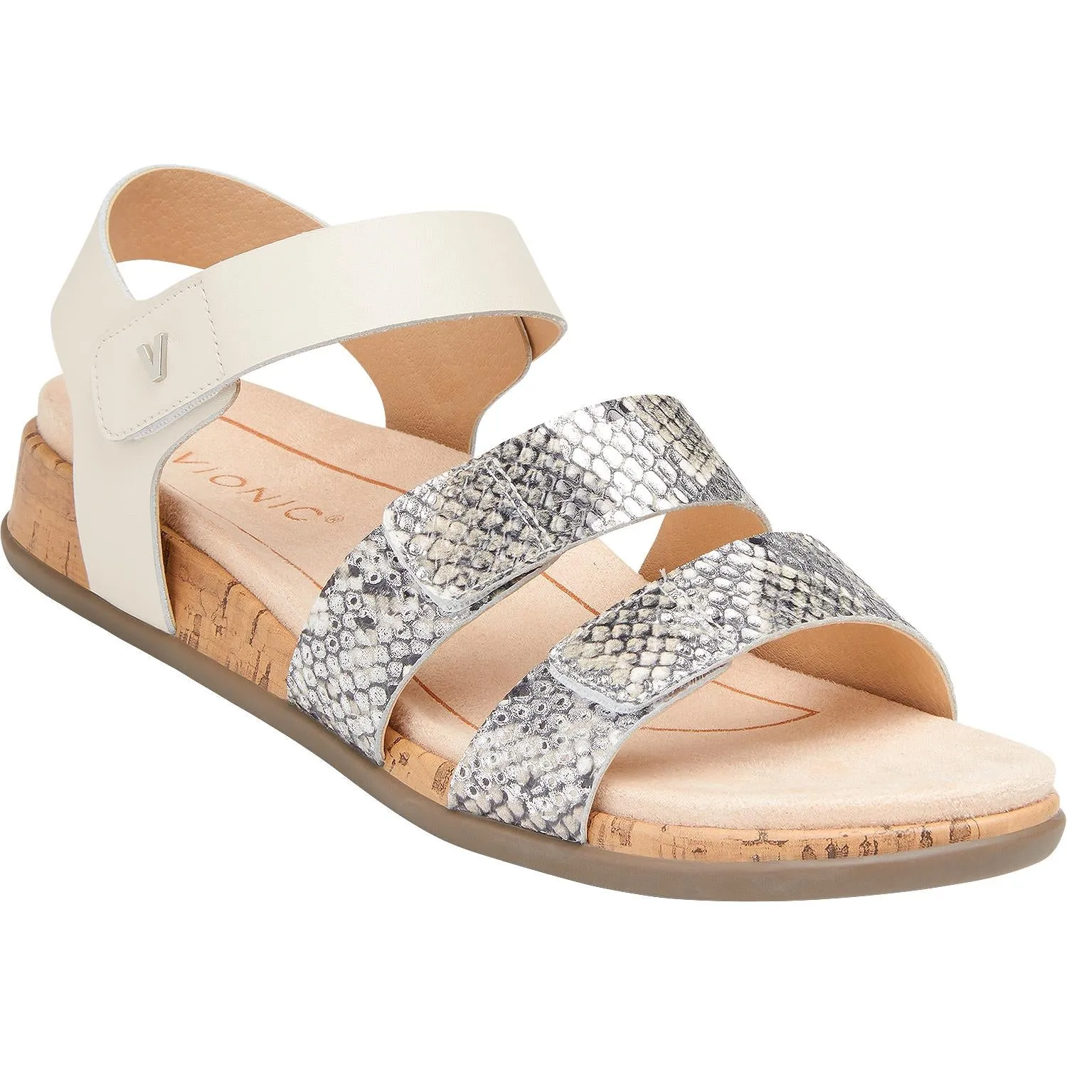 Women's Vionic Colleen Cream Boa Metallic Leather